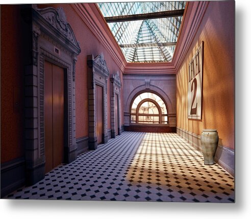 Elevator Metal Print featuring the photograph Second Floor Landing by John Manno