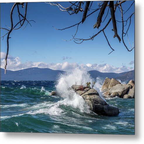 Lake Metal Print featuring the photograph Lake Tahoe Storm Waves by Martin Gollery