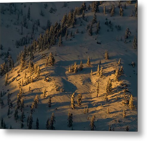 Lake Metal Print featuring the photograph Solstice snow by Martin Gollery