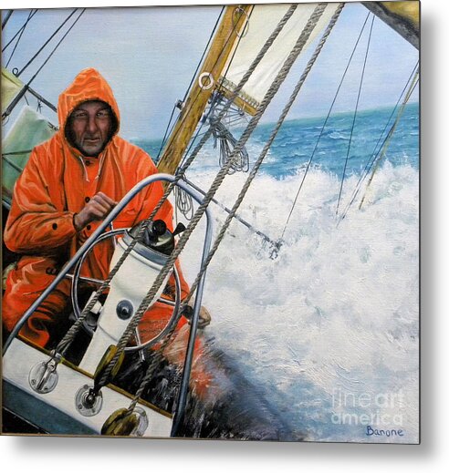 Sailing Metal Print featuring the painting Even-Keeled by Richard Barone
