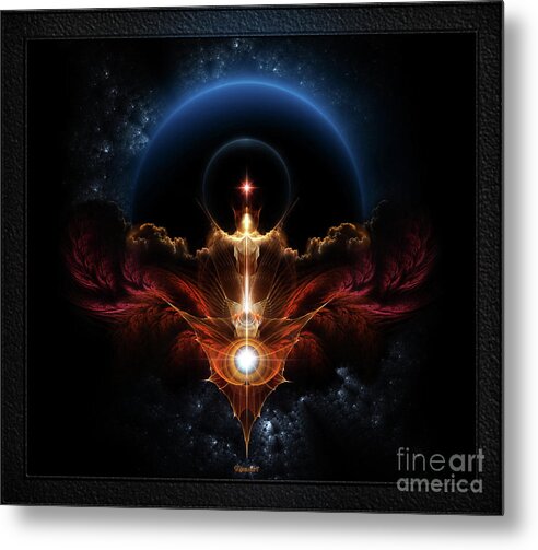 Wings Of Rydeon Metal Print featuring the digital art The Wings Of Rydeon Fractal Art Composition by Rolando Burbon