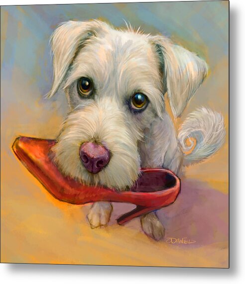 Dogs Metal Print featuring the painting A Girls Best Friend by Sean ODaniels