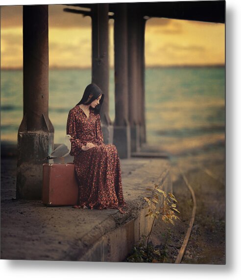 Surreal Metal Print featuring the photograph The girl and the seagull by Anka Zhuravleva