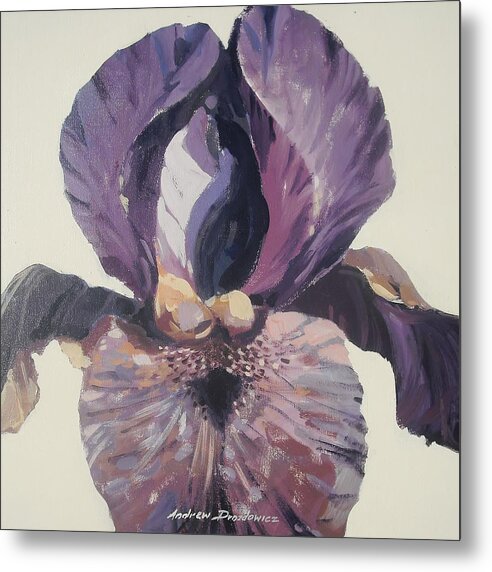 Iris Metal Print featuring the painting Iris 1 by Andrew Drozdowicz