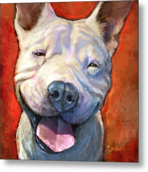 Dogs Metal Print featuring the painting Smile by Sean ODaniels