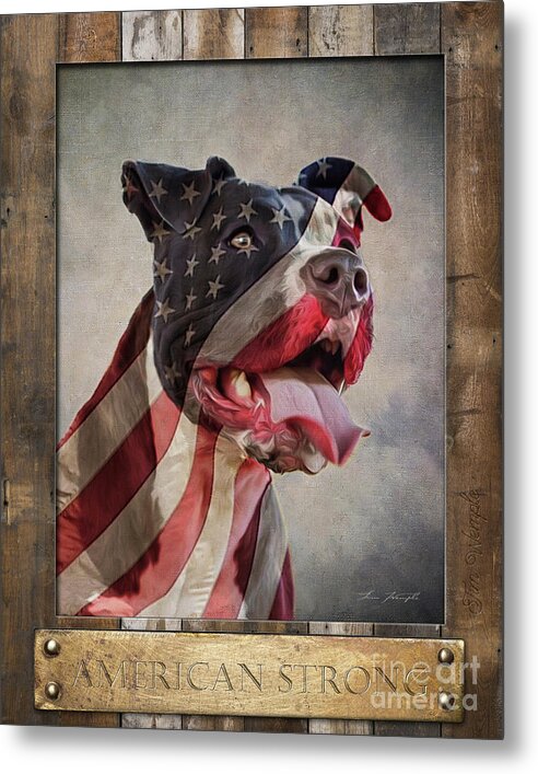American Strong Metal Print featuring the digital art American Strong Flag Poster by Tim Wemple
