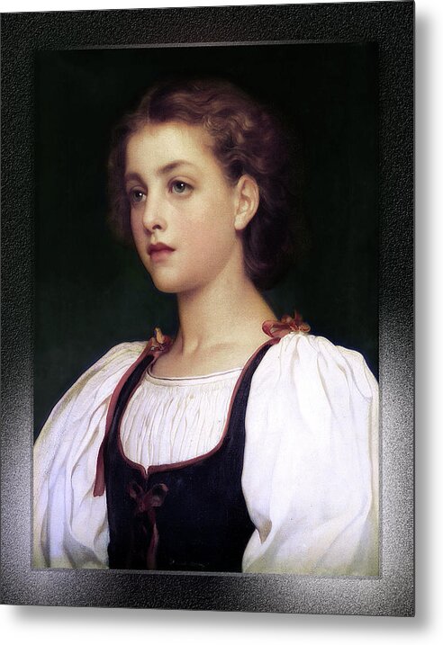 Biondina Metal Print featuring the digital art Biondina by Lord Frederic Leighton by Rolando Burbon