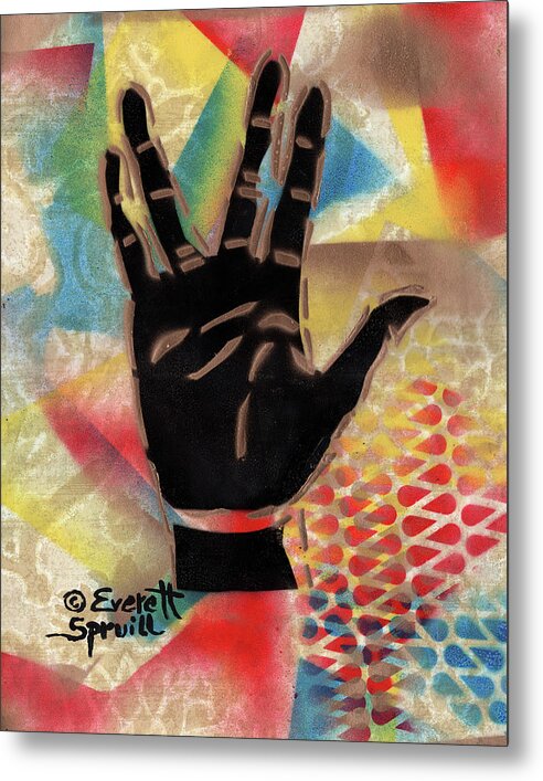 Abstract Art Metal Print featuring the mixed media Live Long and Prosper - B by Everett Spruill