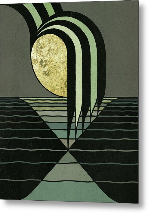 Steven Van Metal Print featuring the mixed media Moon by Night by Steven Van