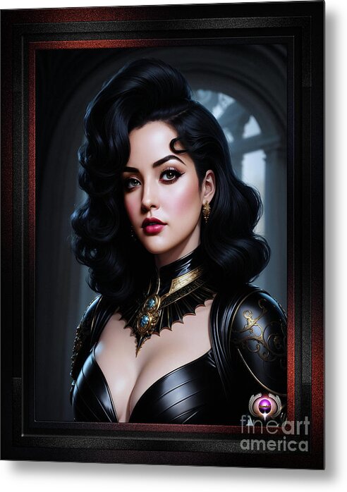 Ai Art Metal Print featuring the painting The Havenshaw, Lady Oosternic Captivating AI Concept Art Portrait by Xzendor7 by Xzendor7
