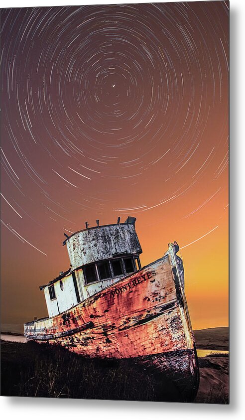 Astrophotography Metal Print featuring the photograph Beached Star Trails by Don Hoekwater Photography