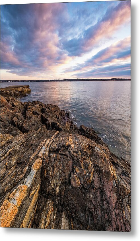 New Hampshire Metal Print featuring the photograph Morning Light Over The Piscataqua River. by Jeff Sinon