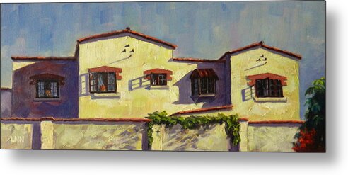 Architecture Metal Print featuring the painting A home in Barranco,Peru Impression by Ningning Li