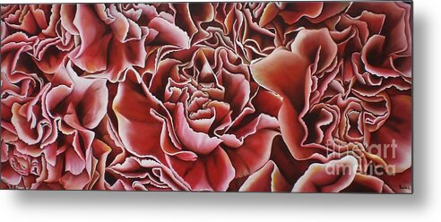 Flowers Metal Print featuring the painting Carnations by Paula Ludovino