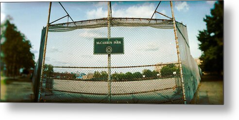 Photography Metal Print featuring the photograph Chainlink Fence In A Public Park by Panoramic Images
