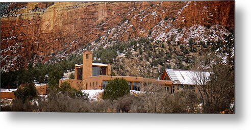 Catholic Metal Print featuring the photograph Christ In The Desert Monastery by Mary Lee Dereske