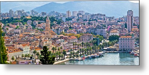 Split Metal Print featuring the photograph Fabulous Split waterfront aerial panorama by Brch Photography