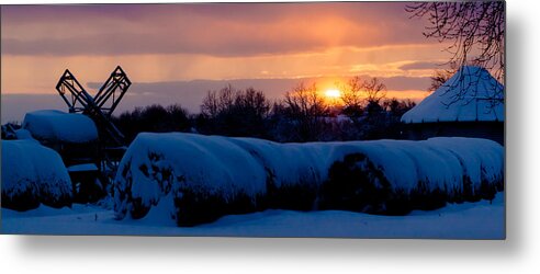 Sunset Metal Print featuring the photograph Farm Sunset by Holden The Moment