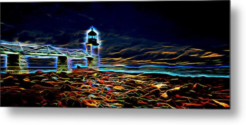 Vacationland Metal Print featuring the photograph Marshall Point Lighthouse Neon by David Smith