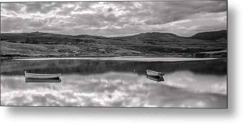 Boat Metal Print featuring the photograph Mirror B-W by Sergey Simanovsky