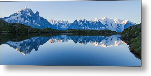 Alpine Ibex Metal Print featuring the photograph Mont Blanc Massif Panorama by Mircea Costina Photography