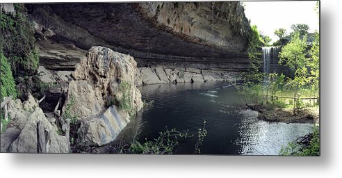 Hamilton Pool Metal Print featuring the photograph Panoramas by Mark Langford by Mark Langford