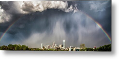 Rainbow Metal Print featuring the photograph Rainbow over Charlotte by Chris Austin