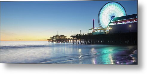 Water's Edge Metal Print featuring the photograph Santa Monica Pier by S. Greg Panosian