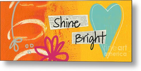 Heart Metal Print featuring the painting Shine Bright by Linda Woods