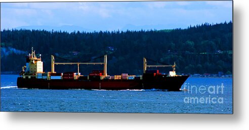 Cargo Ship Metal Print featuring the photograph Shipping Lane by Tap On Photo