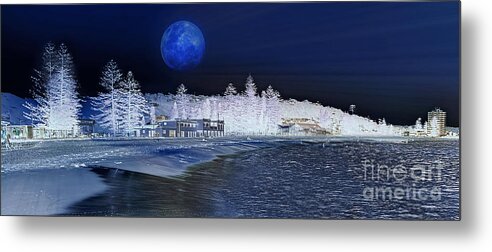 Photography Metal Print featuring the photograph Snow at Sydney Beach - Artistic Impression by Kaye Menner