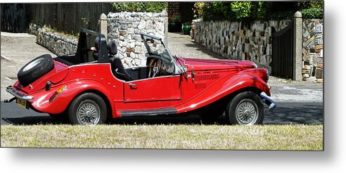 Red Metal Print featuring the photograph The Classic Red Convertible by Steve Taylor