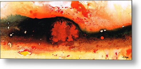 Red Metal Print featuring the painting Vibrant Abstract Art - Leap of Faith by Sharon Cummings by Sharon Cummings