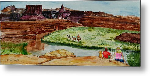 Grand Canyon Metal Print featuring the painting Western Canyons by Janis Lee Colon