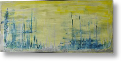 Abstract Painting Metal Print featuring the painting Z6 - nebelschwaden by KUNST MIT HERZ Art with heart