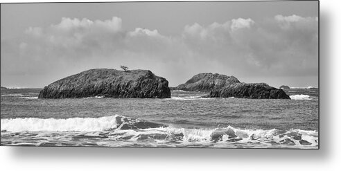 Tofino Metal Print featuring the photograph Zen Rocks Black and White by Allan Van Gasbeck