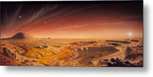 Mars Metal Print featuring the photograph Artwork Of Mars Surface Panoroma by Chris Butler