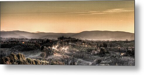 Sangimignano Metal Print featuring the photograph HDR Orange Hills by Andrea Barbieri