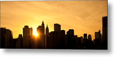 America Metal Print featuring the photograph Silhouetted Manhattan by Svetlana Sewell