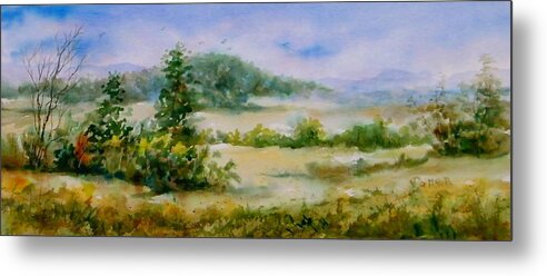 Valley Metal Print featuring the painting Valley View by Virginia Potter