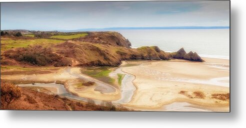 Three Cliffs Bay Metal Print featuring the photograph Three Cliffs Bay Gower #7 by Leighton Collins