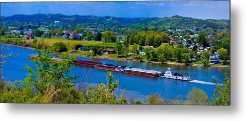 Movid Studios Metal Print featuring the photograph Barge on the Ohio River by Jonny D