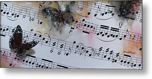 Music Metal Print featuring the painting Butterfly Symphony by Dorina Costras