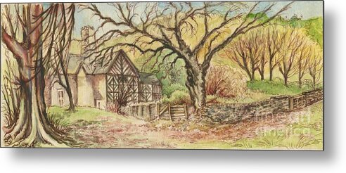 Art Metal Print featuring the painting Country Scene collection by Morgan Fitzsimons