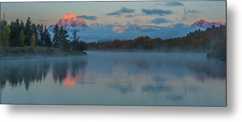 Oxbow Bend Metal Print featuring the photograph First Light Of Dawn by Yeates Photography