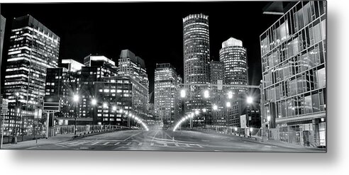 Boston Metal Print featuring the photograph In the Heart of a Black and White Town by Frozen in Time Fine Art Photography