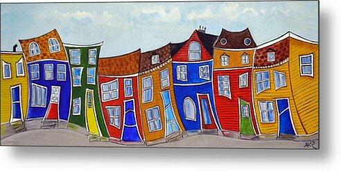 Abstract Metal Print featuring the painting Jelly Bean Row by Heather Lovat-Fraser
