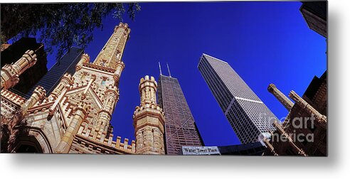 John Metal Print featuring the photograph John Hancock Building and Water Tower Place by Tom Jelen