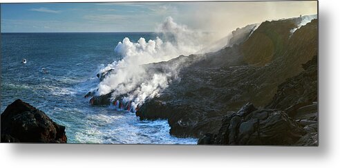 Christopher Johnson Metal Print featuring the photograph Kamokuna Lava Ocean Entry by Christopher Johnson