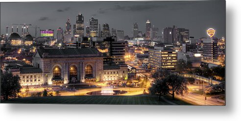 Landscape Metal Print featuring the photograph Kansas City Skyline by Ryan Heffron